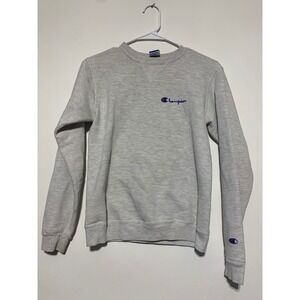 Champion Kids Youth Size XL (18-20) Gray Cotton Crewneck Sweatshirt Stains USA